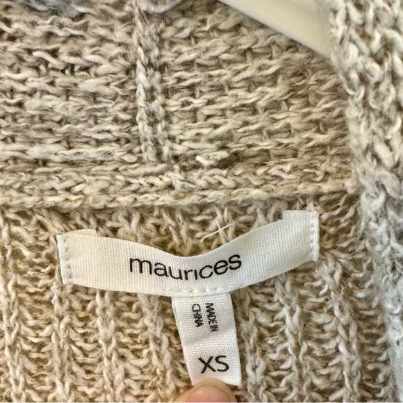Maurices Tan and Cream Ribbed Knit Cardigan - Picture 2 of 3